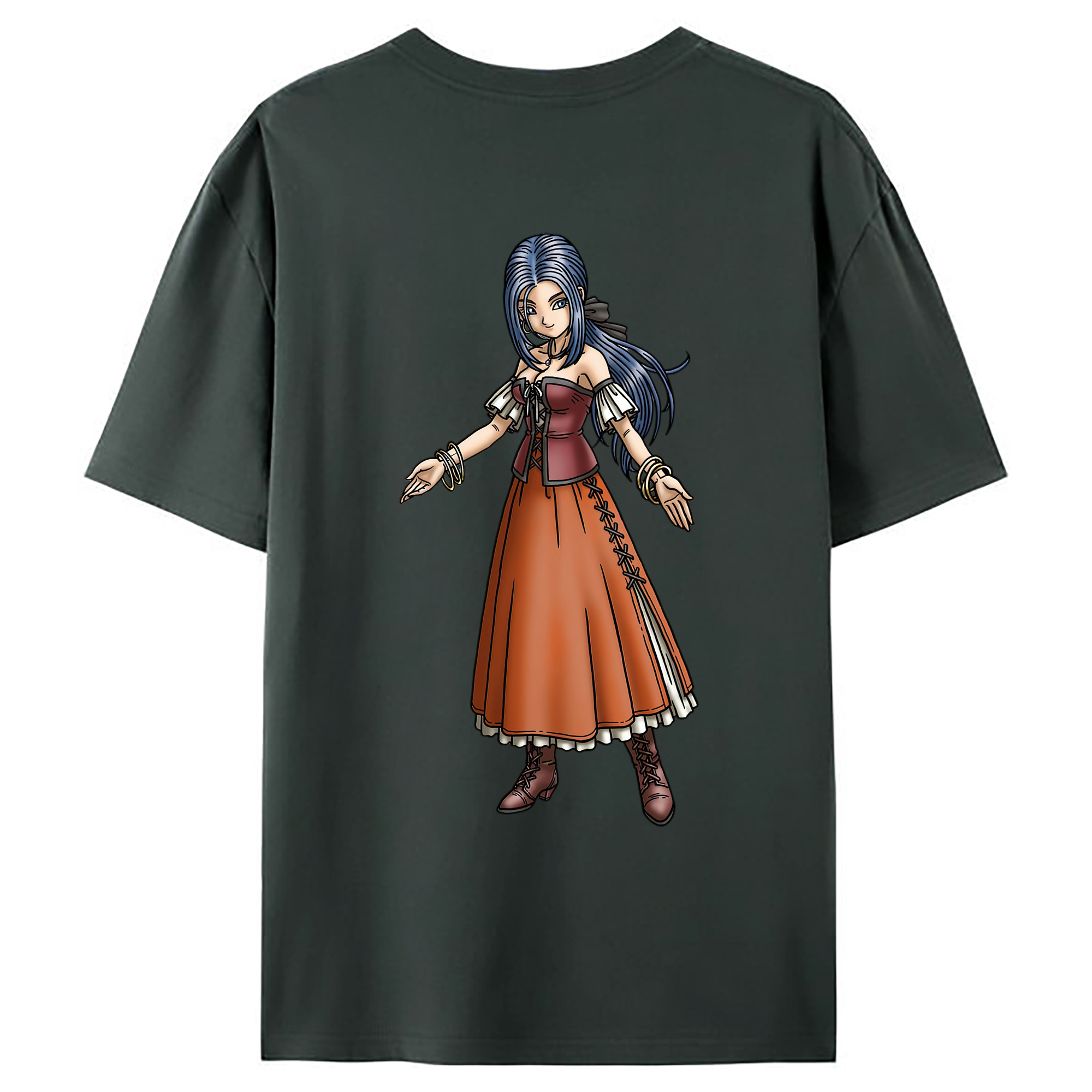 （画像用） ドラゴンクエスト Doragon Kuesuto Dragon Quest 綿100％ メンズ半袖Tシャツ（バックプリント） 通気性
